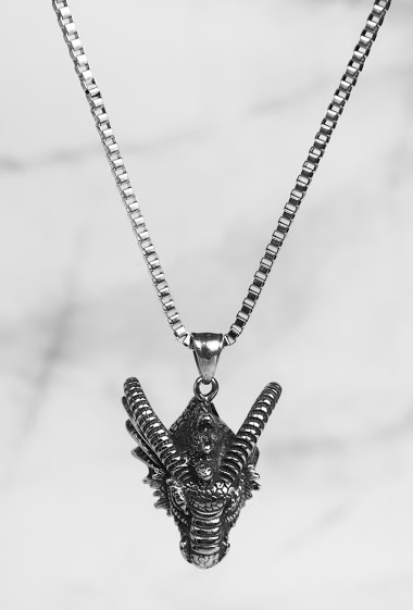 Wholesaler Z. Emilie - Dragon head steel necklace