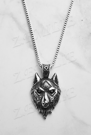 Großhändler Z. Emilie - Wolf head steel necklace