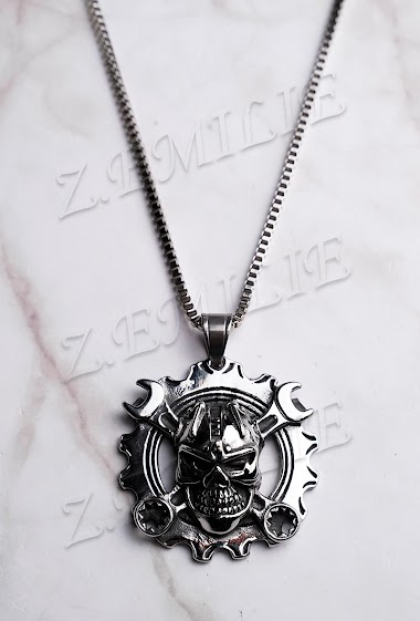 Wholesaler Z. Emilie - Skull steel necklace