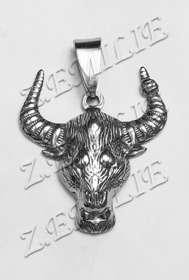 Wholesaler Z. Emilie - Bull head steel pendant
