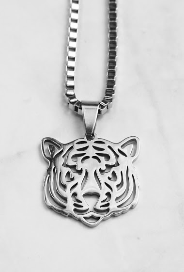 Wholesaler Z. Emilie - Tigre head steel necklace