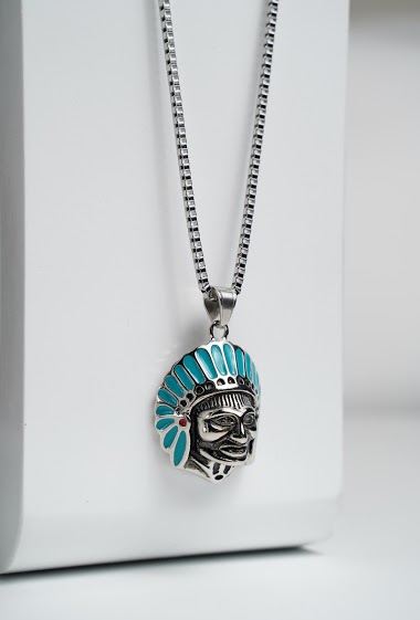 Großhändler Z. Emilie - Indian head steel necklace