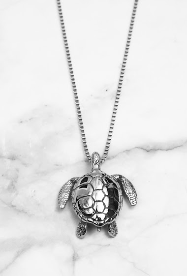 Sea turtle steel necklace