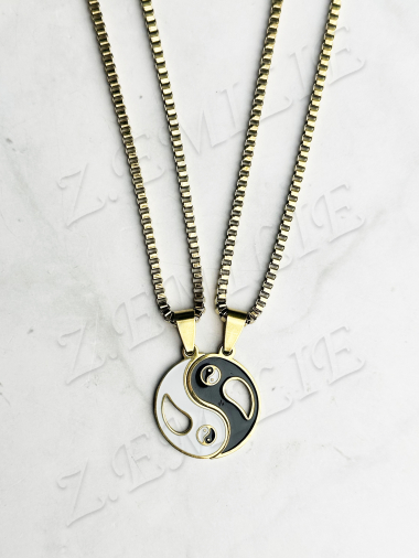 Wholesaler Z. Emilie - Yin Yang steel necklace