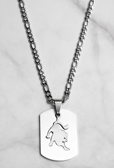 Großhändler Z. Emilie - Zodiac lion steel necklace