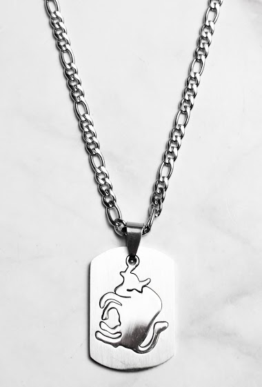 Wholesalers Z. Emilie - Zodiac taurus steel necklace