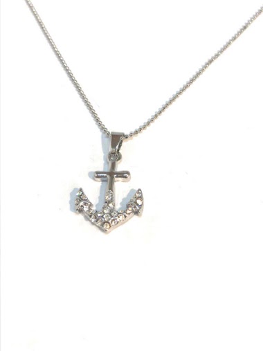 Wholesaler Z. Emilie - Marine anchor strass necklace