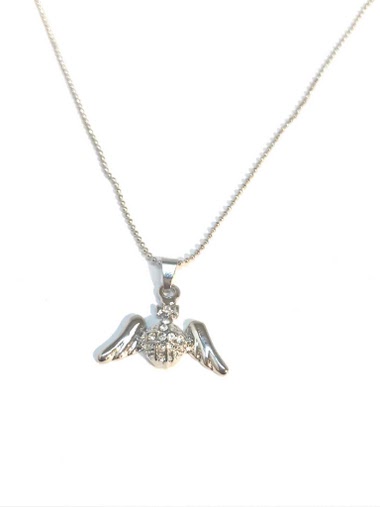 Wholesaler Z. Emilie - Cross with wing strass necklace