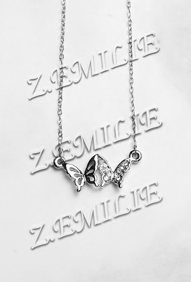 Wholesaler Z. Emilie - Double butterfly necklace