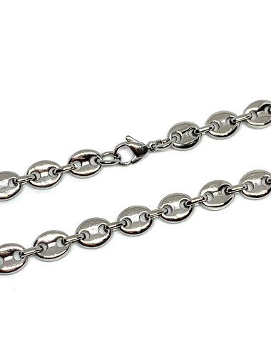 Wholesaler Z. Emilie - Coffee bean steel necklace 6mm