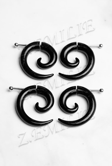 Wholesaler Z. Emilie - Fake piercing spiral earring 4mm