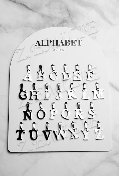 Grossiste Z. Emilie - Pendentif acier alphabet