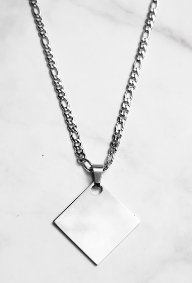 Wholesaler Z. Emilie - Square steel necklace to engrave