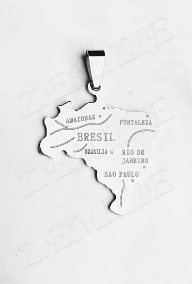 Wholesaler Z. Emilie - Map Brazil steel pendant