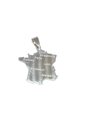 Wholesalers Z. Emilie - Map French steel pendant