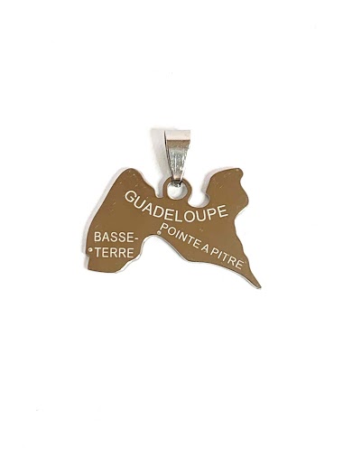 Großhändler Z. Emilie - Map Guadeloupe steel pendant