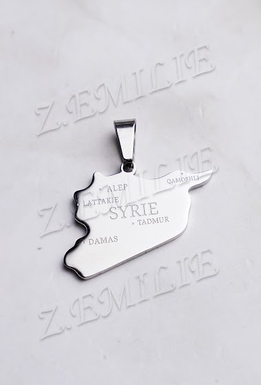 Großhändler Z. Emilie - Map Syrie steel pendant