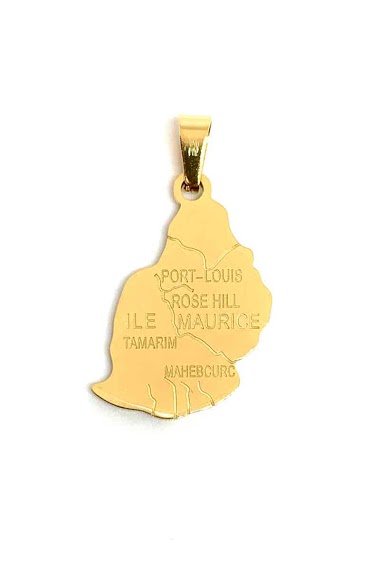 Großhändler Z. Emilie - Mauritius map steel pendant