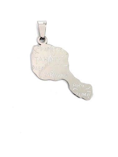 Wholesaler Z. Emilie - Map Taïti steel pendant