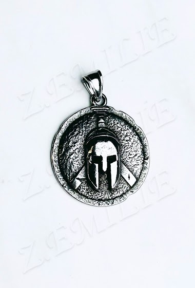 Großhändler Z. Emilie - Spartan warrior helmet steel pendant
