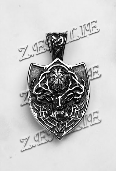 Wholesaler Z. Emilie - Viking stag steel pendant