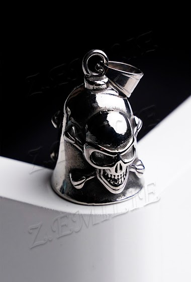 Wholesaler Z. Emilie - Bell skull steel pendant