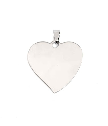 Wholesaler Z. Emilie - Heart steel pendant to engrave