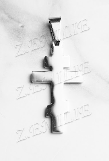 Grossiste Z. Emilie - Pendentif acier croix orthodoxe