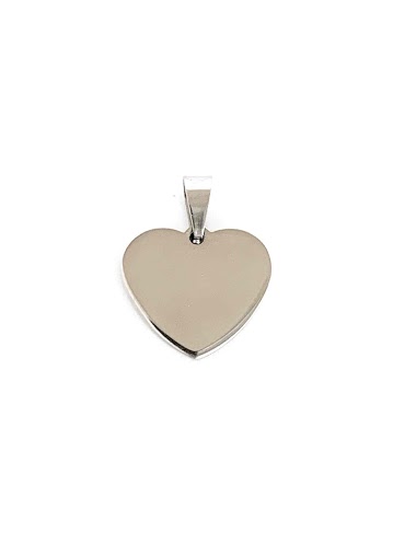 Wholesaler Z. Emilie - Heart steel pendant to engrave