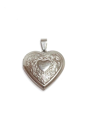 Wholesaler Z. Emilie - Heart photo steel pendant