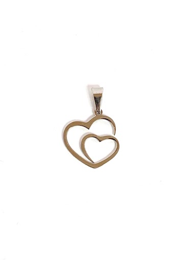 Wholesaler Z. Emilie - Double heart steel pendant