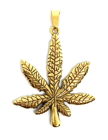 Mayorista Z. Emilie - Canabis leaf steel pendant