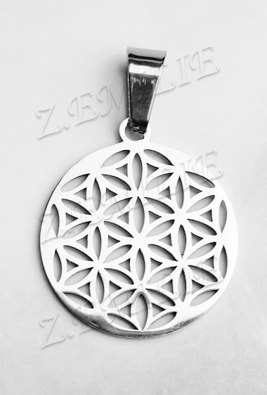 Mayorista Z. Emilie - Flower of life steel pendant
