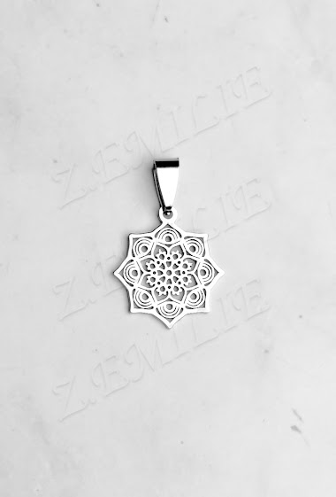 Großhändler Z. Emilie - Mandala flower steel pendant