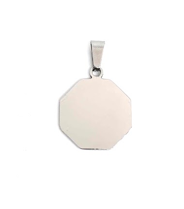 Wholesaler Z. Emilie - Hexagonal steel pendant to engrave