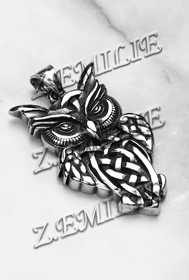 Wholesaler Z. Emilie - Viking owl steel pendant