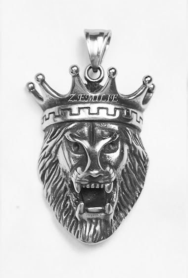 Wholesaler Z. Emilie - Crowned lion steel pendant