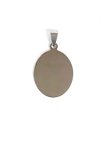 Wholesaler Z. Emilie - Oval steel pendant to engrave