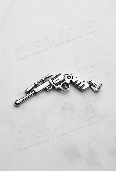 Grossiste Z. Emilie - Pendentif acier pistolet