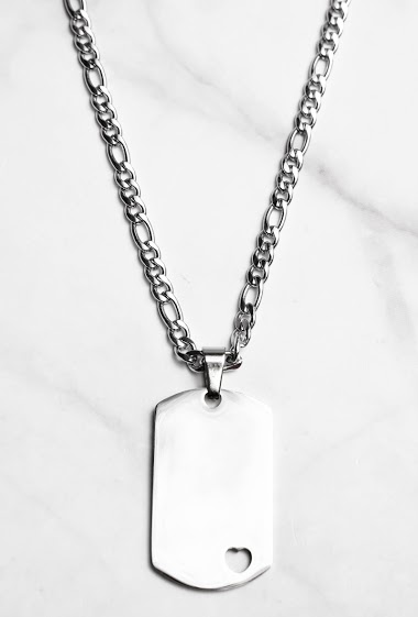 Wholesaler Z. Emilie - Plaque steel necklace to engrave
