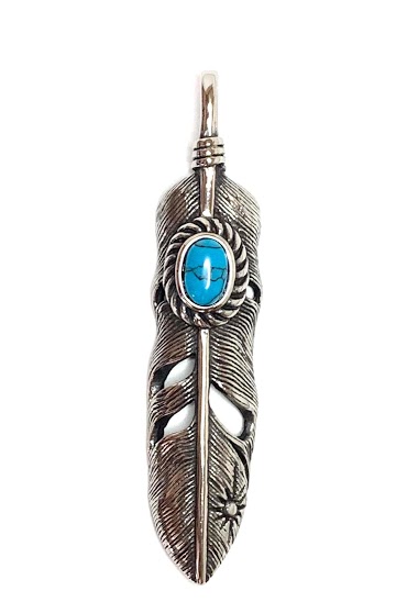 Wholesaler Z. Emilie - Feather steel pendant