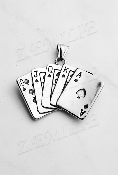 Grossiste Z. Emilie - Pendentif acier poker