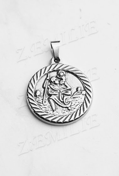 Wholesaler Z. Emilie - Saint Christopher steel pendant
