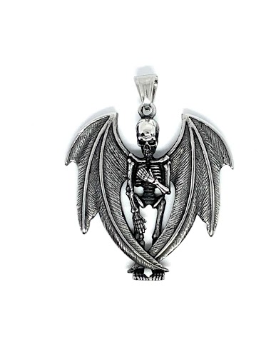 Wholesaler Z. Emilie - Skeleton with wings steel pendant