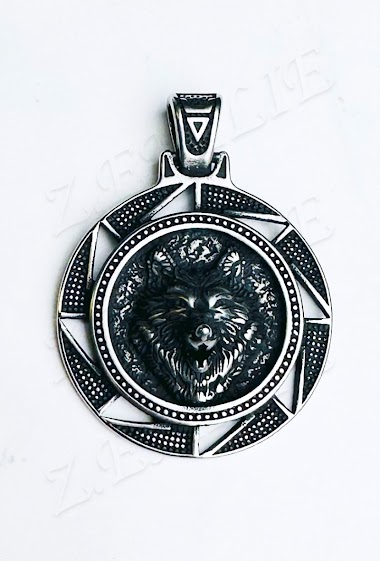 Großhändler Z. Emilie - Wolf head steel pendant