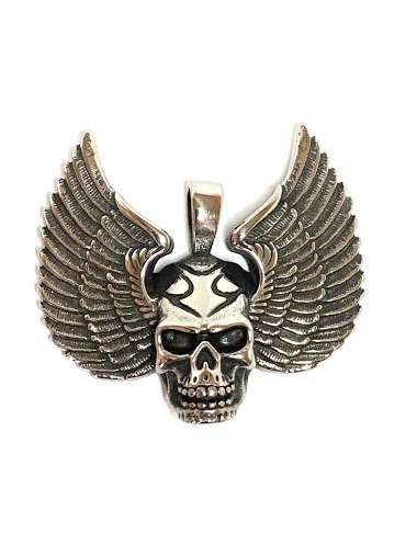 Großhändler Z. Emilie - Skull with wings steel pendant