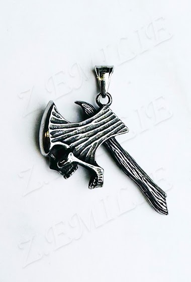 Wholesaler Z. Emilie - Skull chopped steel pendant