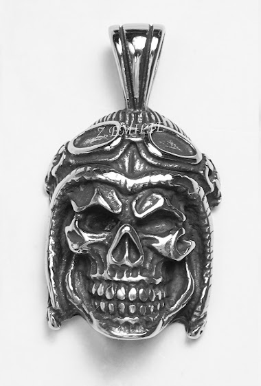 Großhändler Z. Emilie - Biker skull steel pendant