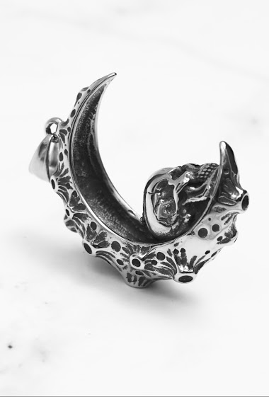 Großhändler Z. Emilie - Skull in moon steel pendant