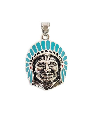 Großhändler Z. Emilie - Indian head steel pendant